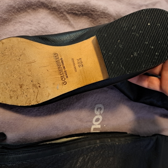 GOLDENBLEU blk smooth Italian leather crikled over knee boots - Picture 12 of 16